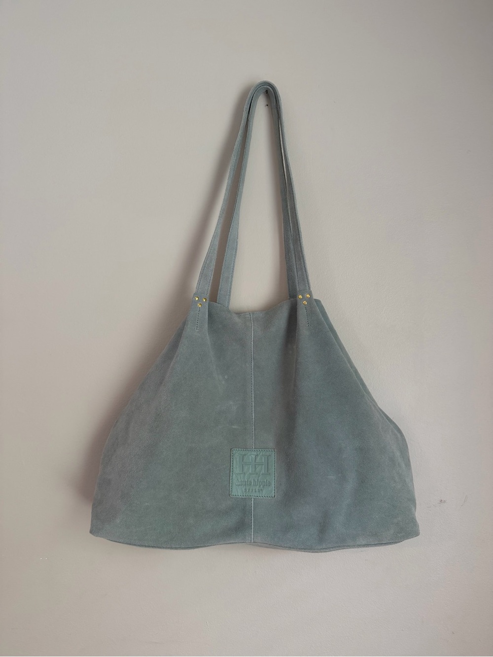 Haute Hippie Suede Hobo in mint Green